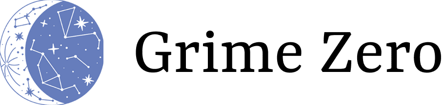 Blue circle with white star constellations.